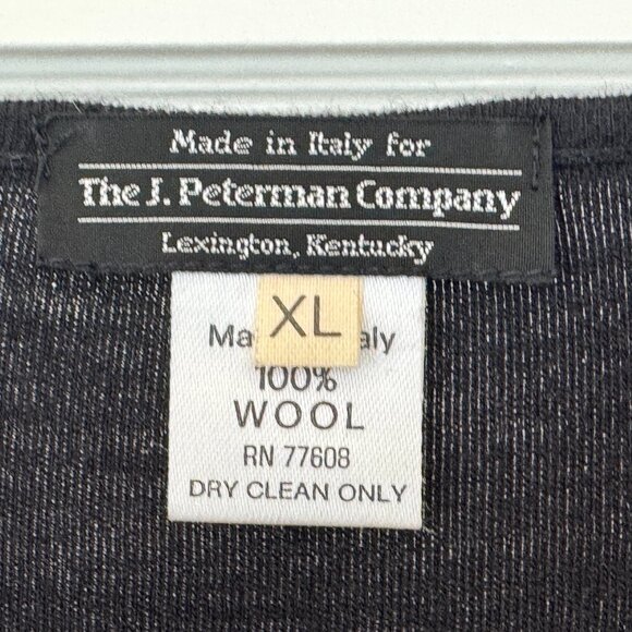 100% wool long sleeve black maxi dress made in Italy for J. Peterman Company - Picture 2 of 4